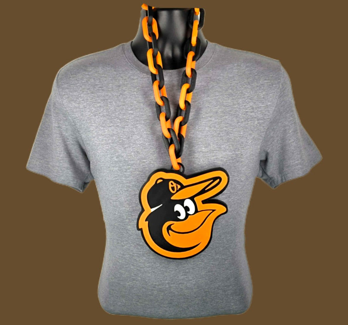 Baltimore Orioles Fan Chain MLB Big Logo Oversized Necklace Baseball Game Day