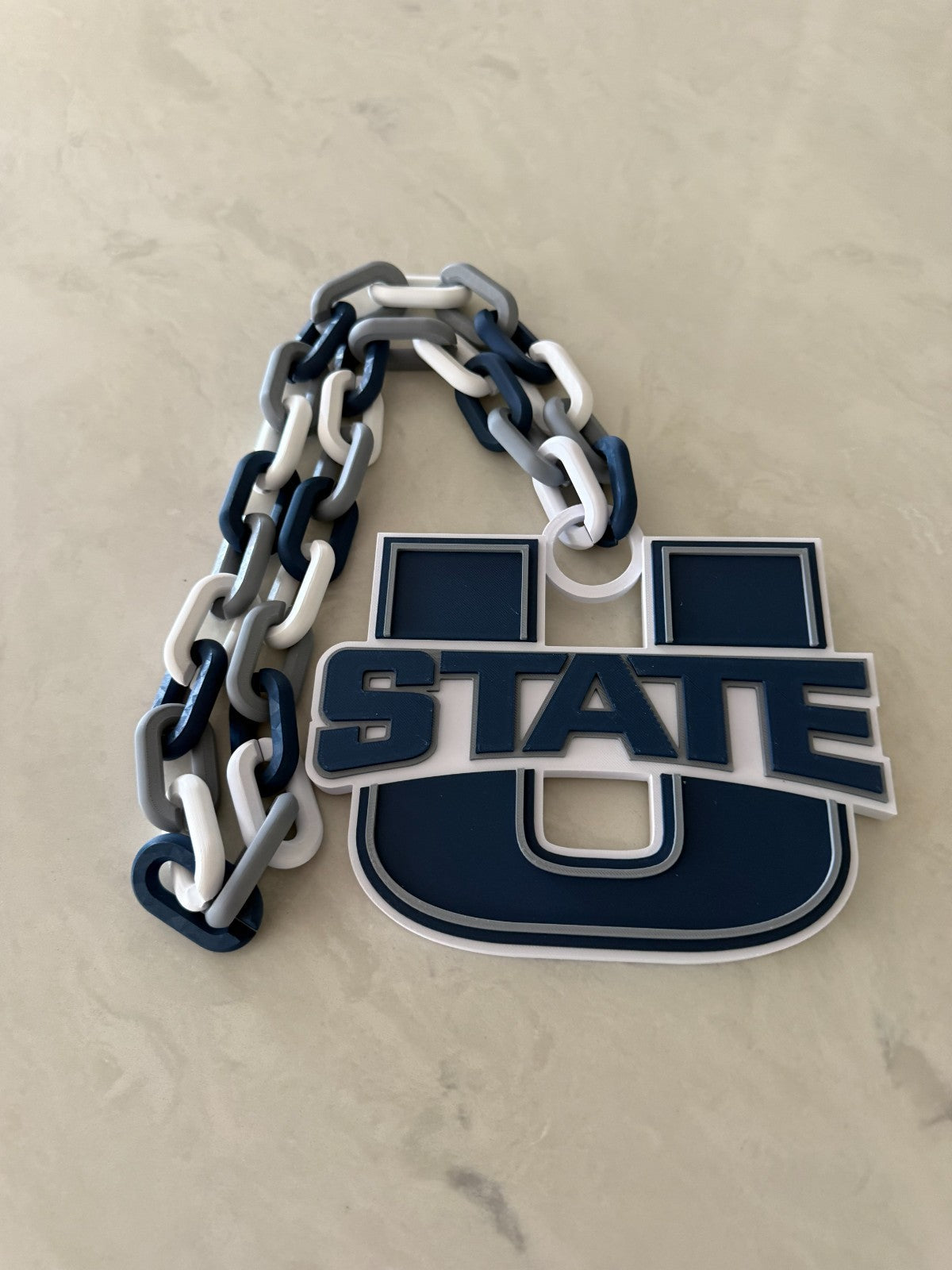 Utah State Aggies Logo Oversized Necklace Hype Pendant Chain HandMade 3D Printed