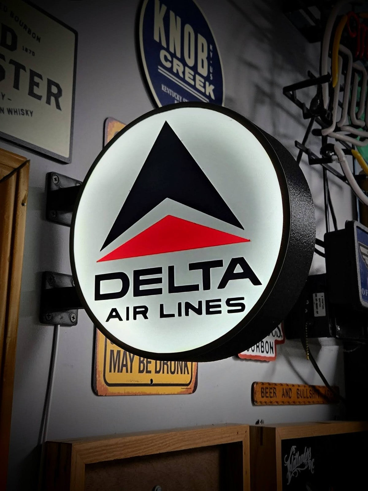 DELTA Airlines 12 Inch Light Box LED Sign 3D Printed Wall Decor Man Cave Garage