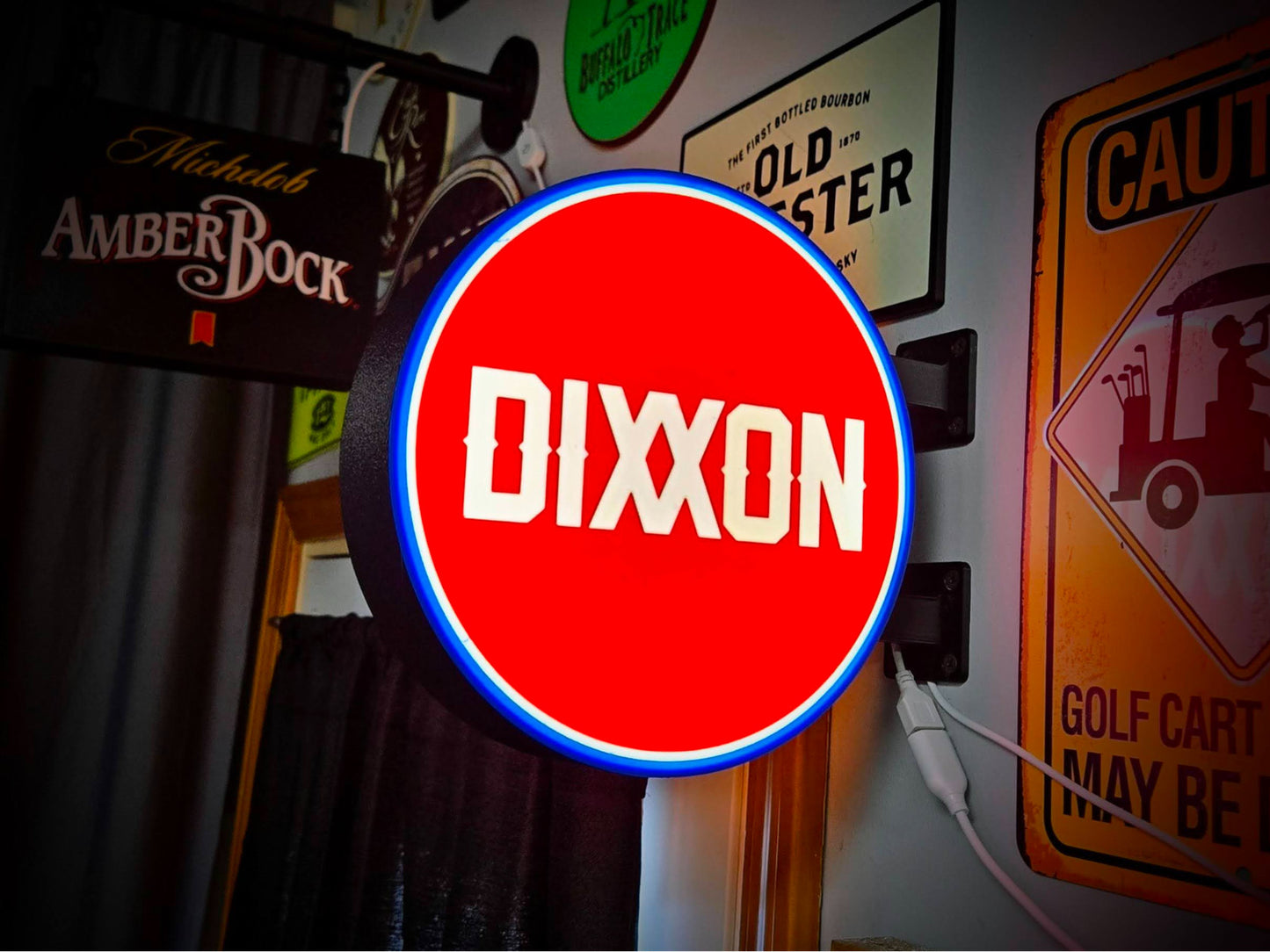 DIXXON 12 Inch Light Box LED Sign 3D Printed Wall Decor Man Cave Garage