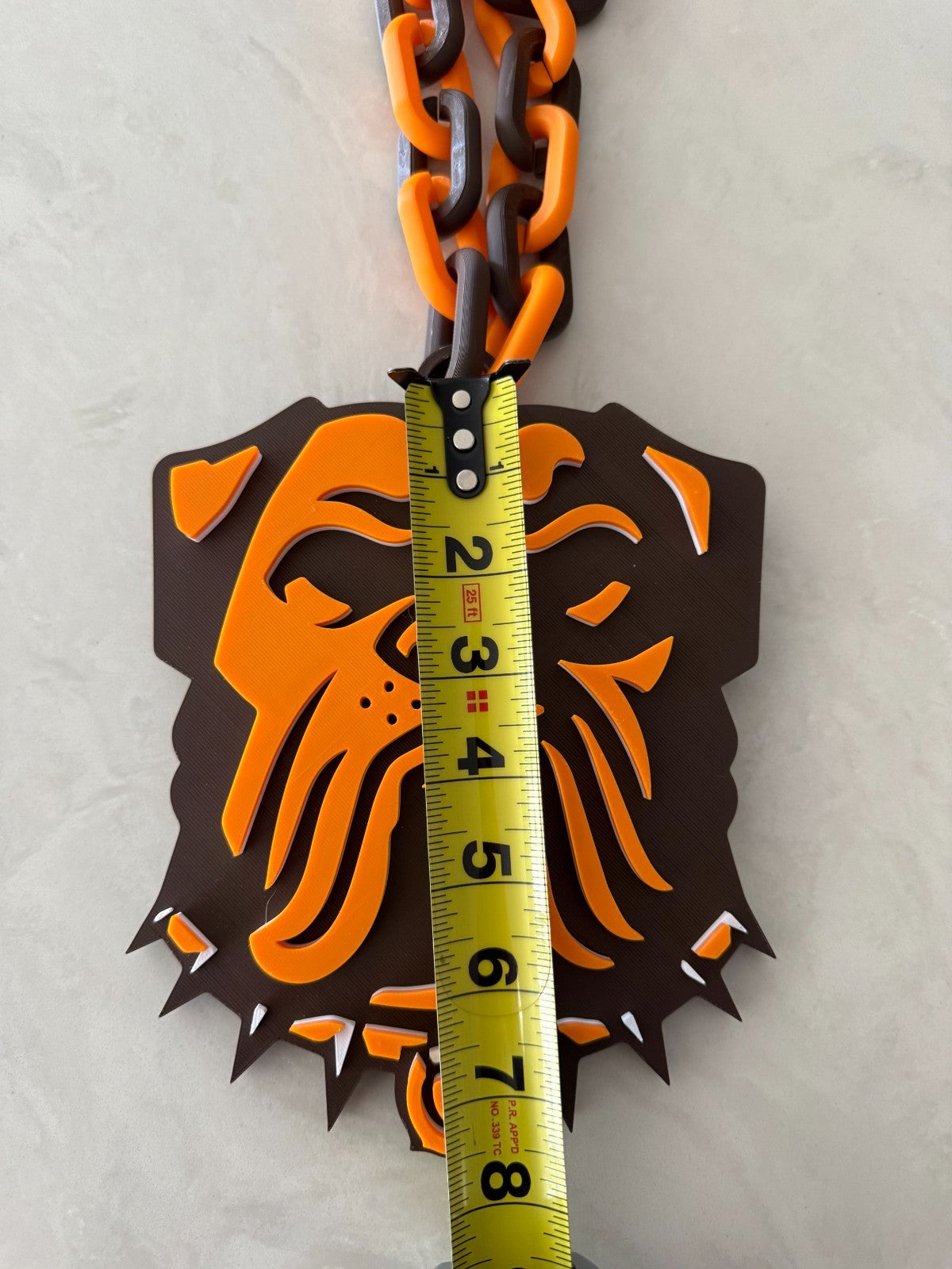 Cleveland Browns Oversized Necklace Turnover Chain Pendant HandMade 3D Printed