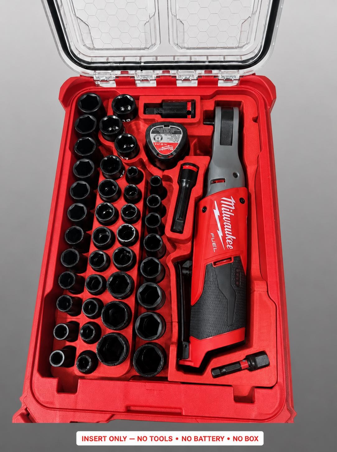Milwaukee Packout Insert for M12 Fuel 3/8 in. High Speed Ratchet + 43pc Socket