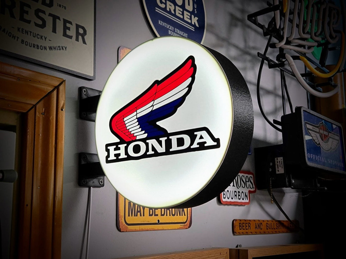 HONDA MOTORCYCLES 12 Inch Light Box LED Sign 3D Printed Wall Decor Man Cave