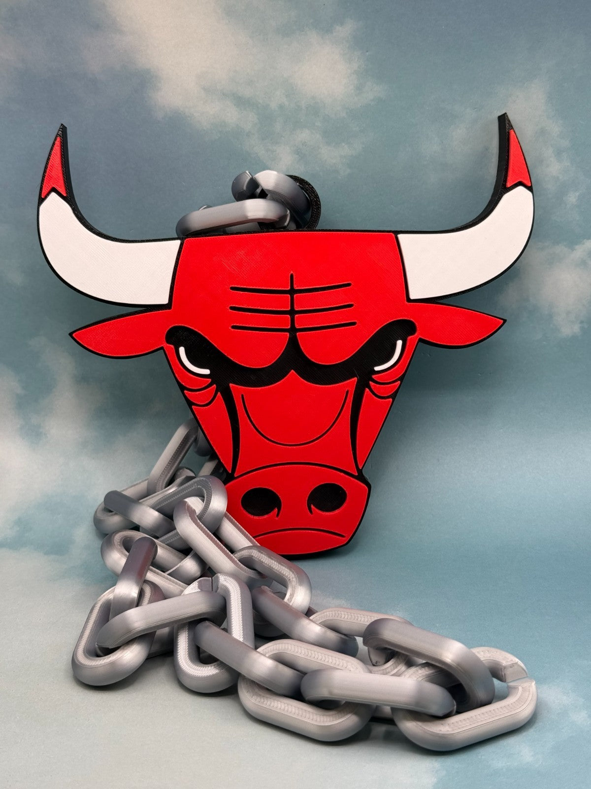 Chicago Bulls Oversized Fan Necklace, Pendant