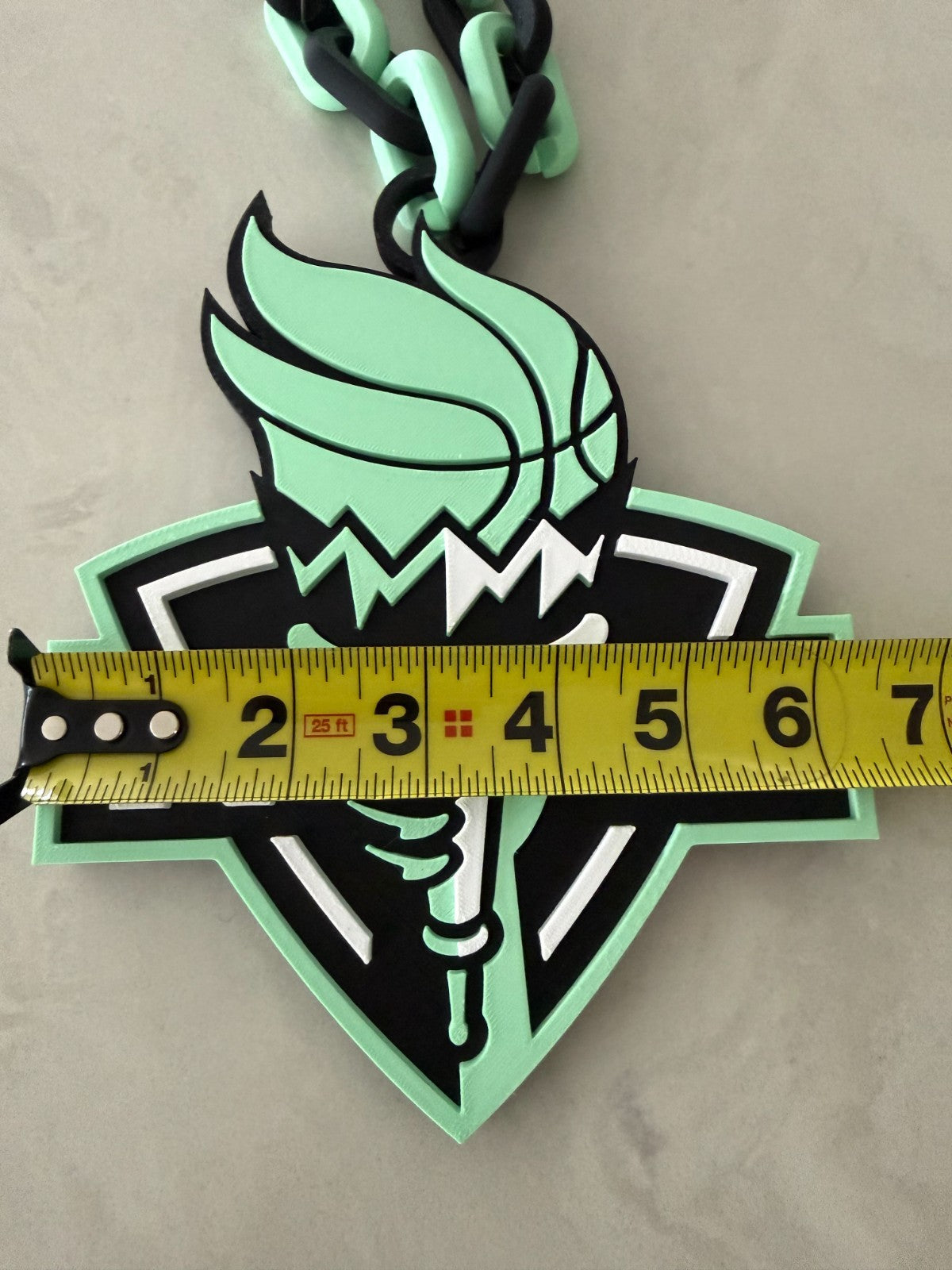 New York Liberty Oversized Necklace Hype Turnover Chain WNBA HandMade 3D Printed