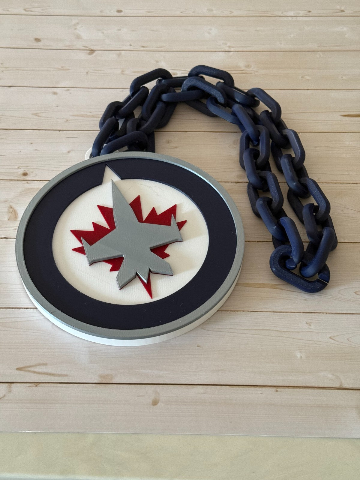 Winnipeg Jets Oversized Necklace, Fan Hype Chain "Fueled By Passion"