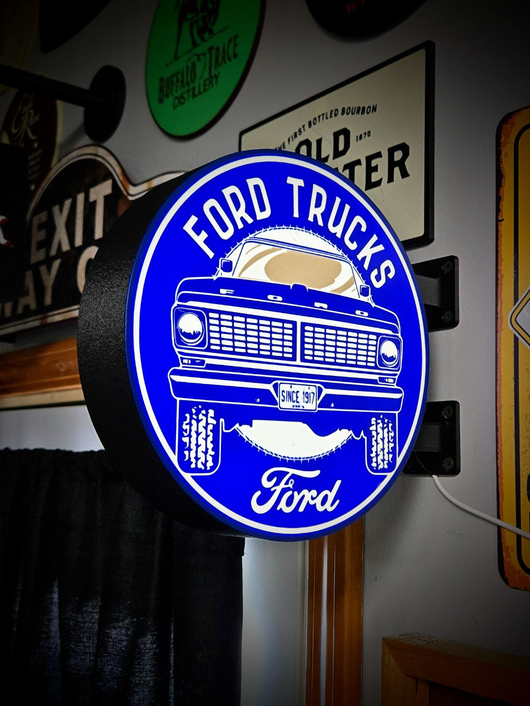 FORD TRUCKS 12 Inch Light Box LED Sign 3D Printed Wall Decor Man Cave Garage