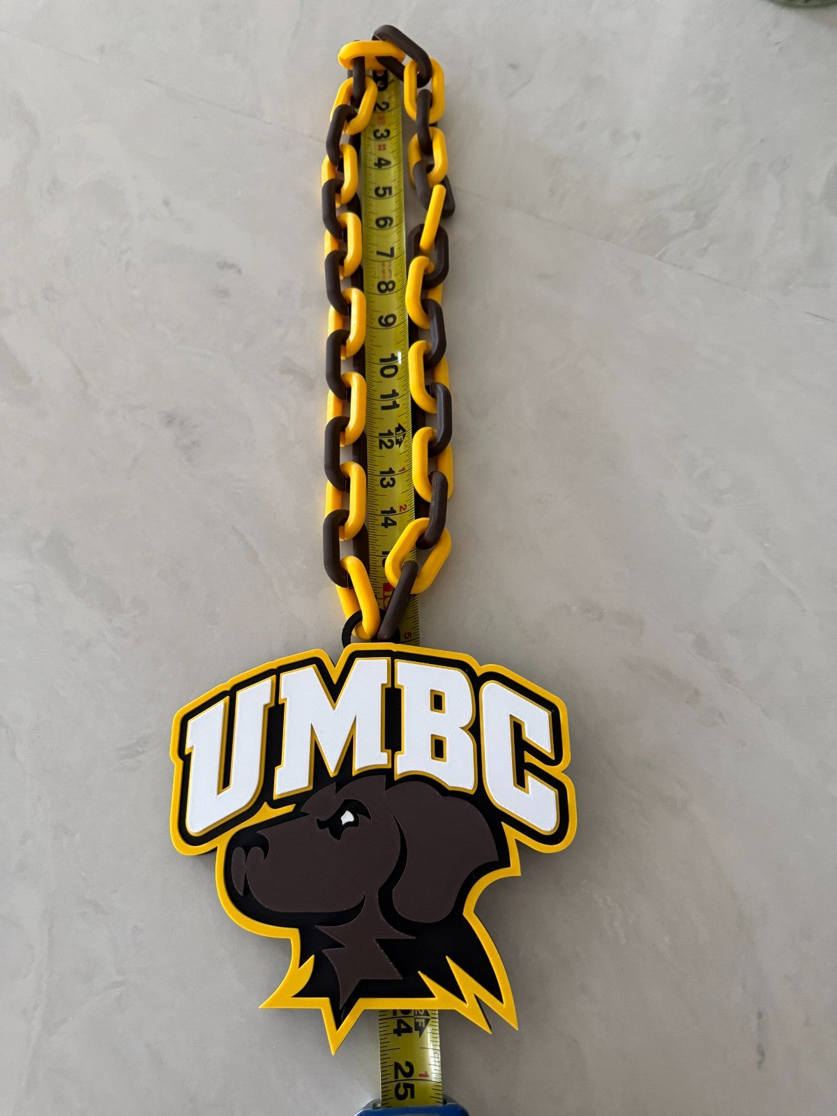 UMBC Retrievers Oversized Necklace, Hype Chain Logo Necklace 3D Printed Handmade