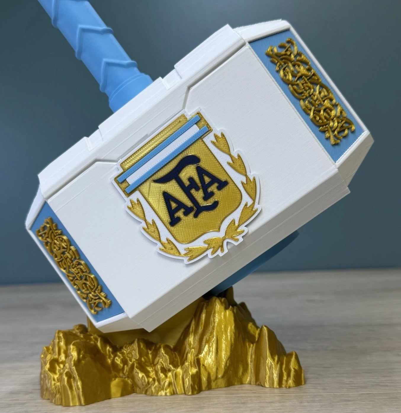 Argentina AFA Soccer Hammer Display | World Cup Fan Gift | Messi Fan Cave Decor