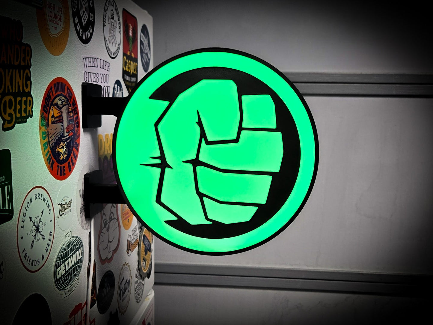 THE INCREDIBLE HULK 12 Inch Light Box LED Sign 3D Printed Wall Decor Man Cave