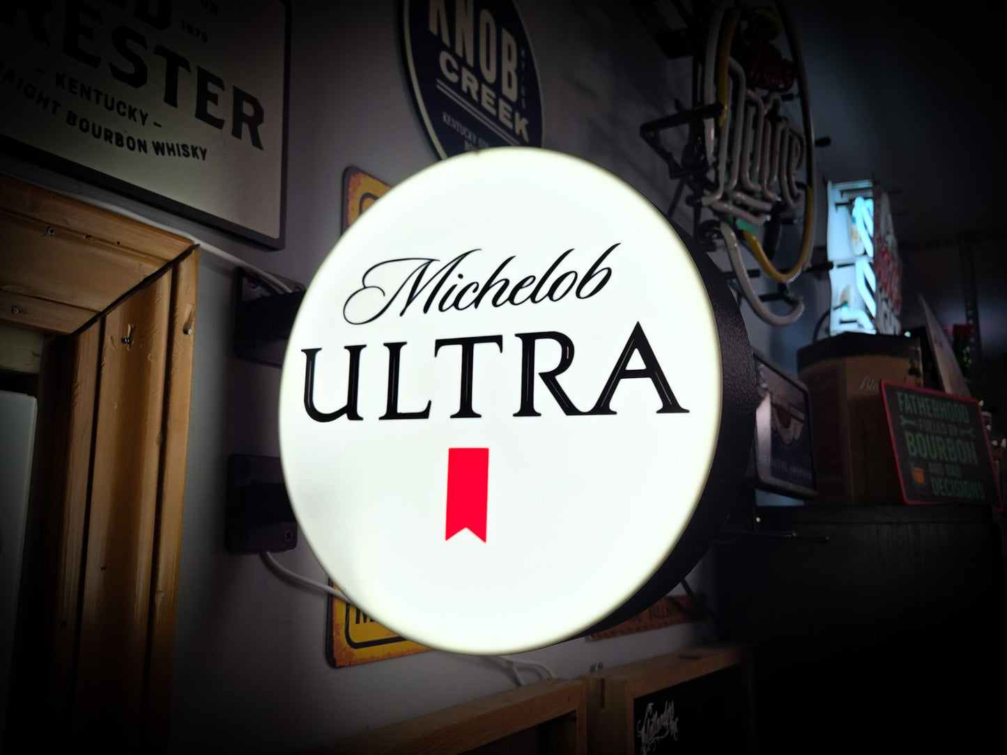 MICHELOB ULTRA 12 Inch Light Box LED Sign 3D Printed Wall Decor Man Cave Garage