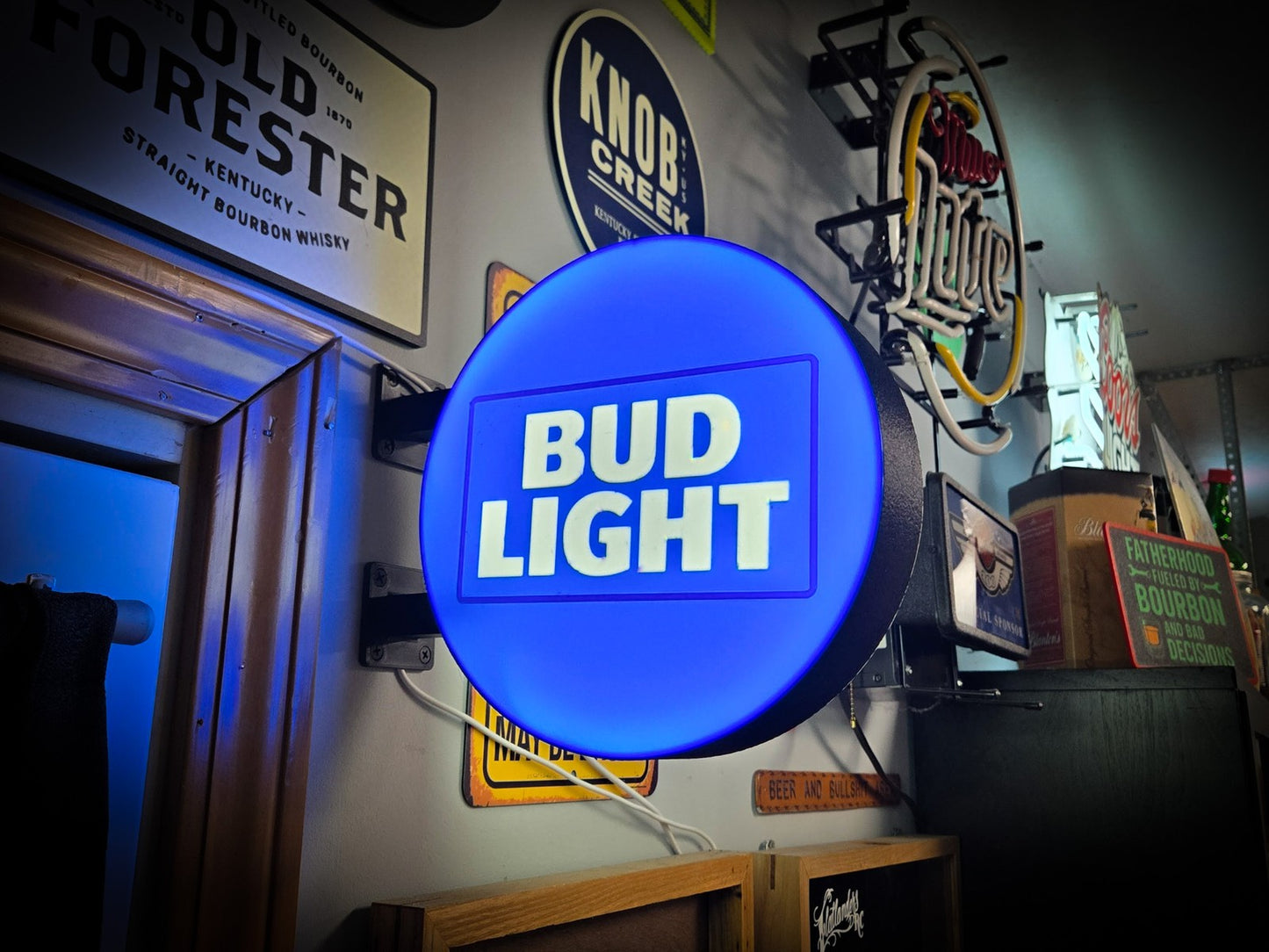 BUD 12 Inch Light Box LED Sign 3D Printed Wall Decor Man Cave Garage