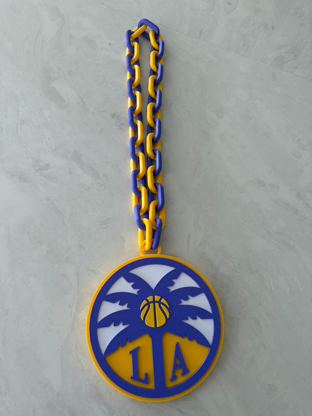 Los Angeles Sparks Oversized Necklace Hype Turnover Chain WNBA HandMade 3D Print