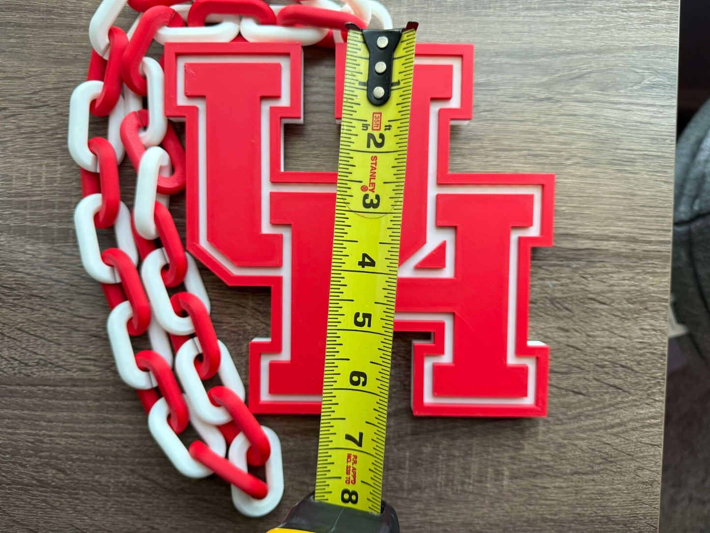 Houston Cougars Oversized Necklace, Pendant Chain [Made To Order]