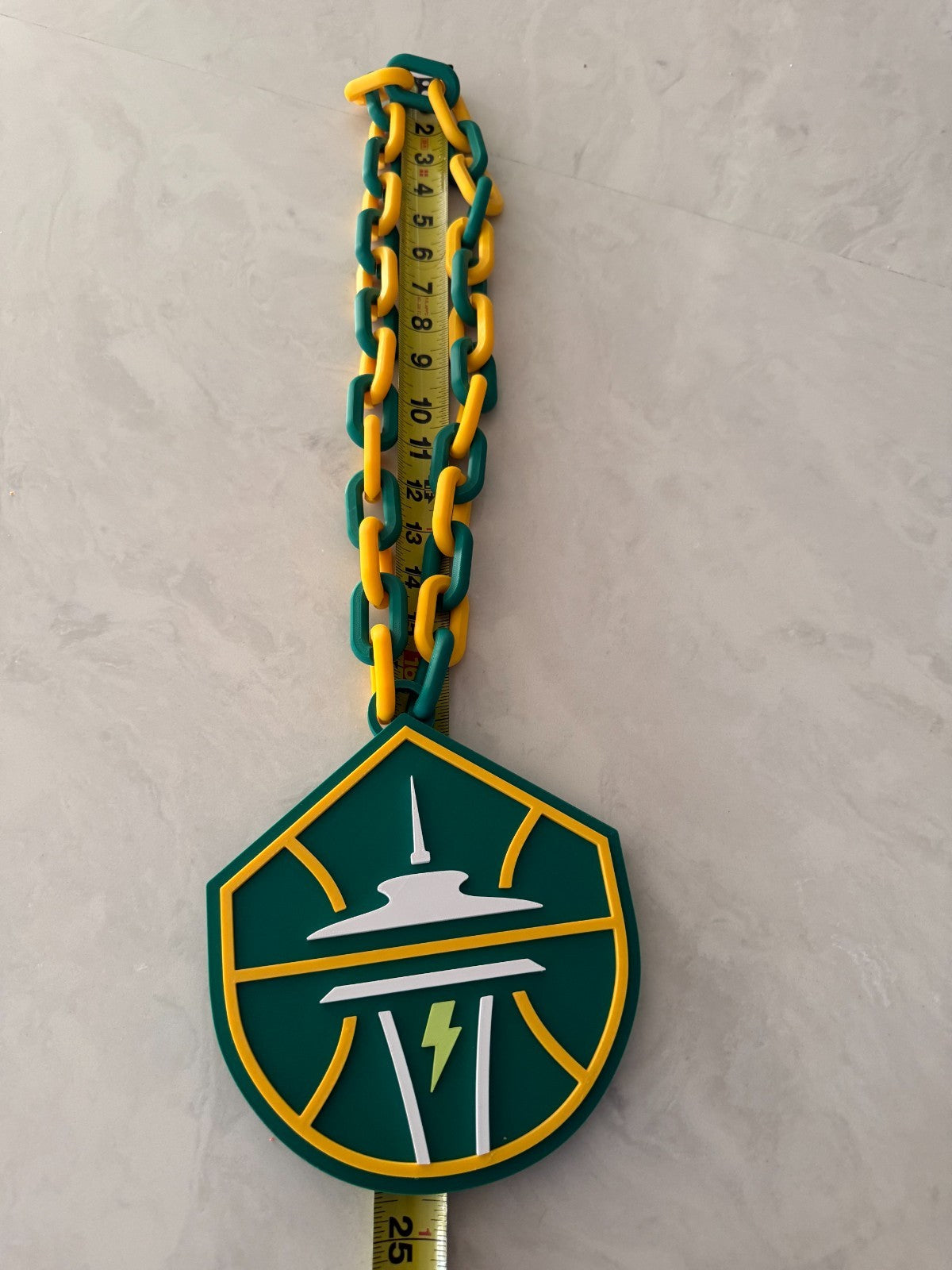 Seattle Storm Oversized Necklace, Hype Chain WNBA Handmade 3D Printed