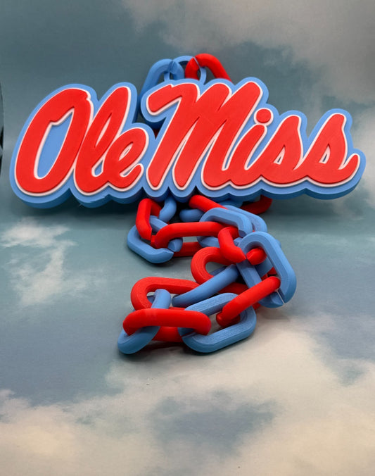 Ole Miss Rebels Logo Oversized Necklace & Chain