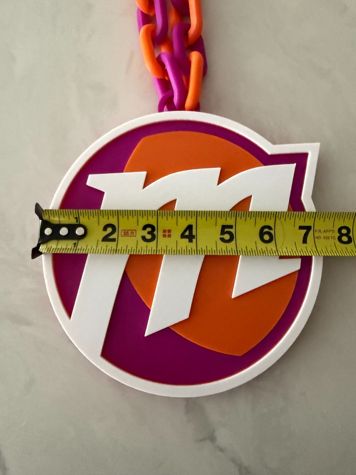 Phoenix Mercury Oversized Necklace, Hype Chain WNBA Handmade 3D Printed