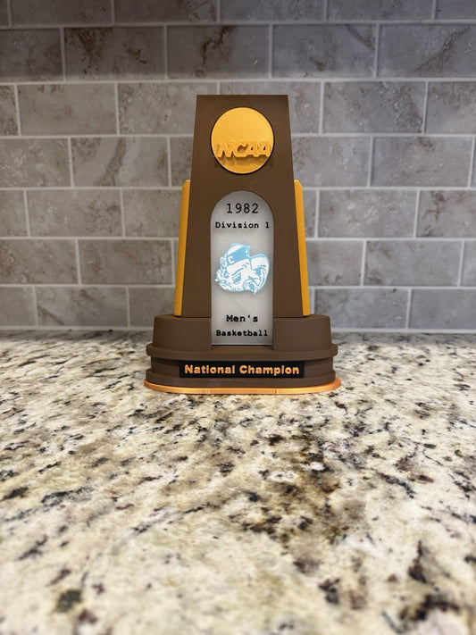 North Carolina Tar heels 1982 national champion trophy 3d printed  basketball
