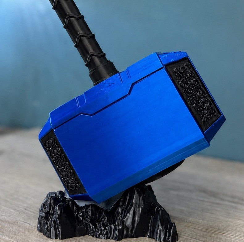 YOUR LOGO & COLORS Thor Hammer Mjolnir & Rock Gift Man Cave Office Desk Display