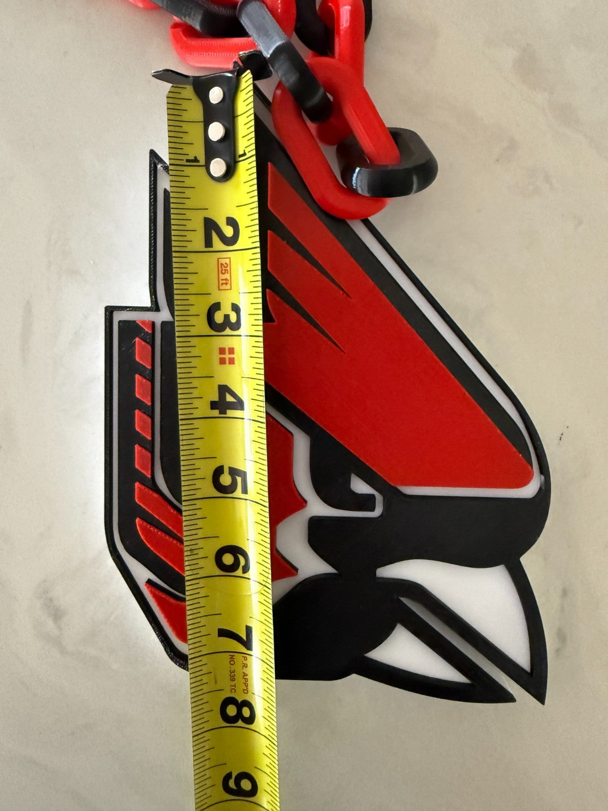 Ball State Cardinals Logo Oversized Necklace Fan Pendant Chain