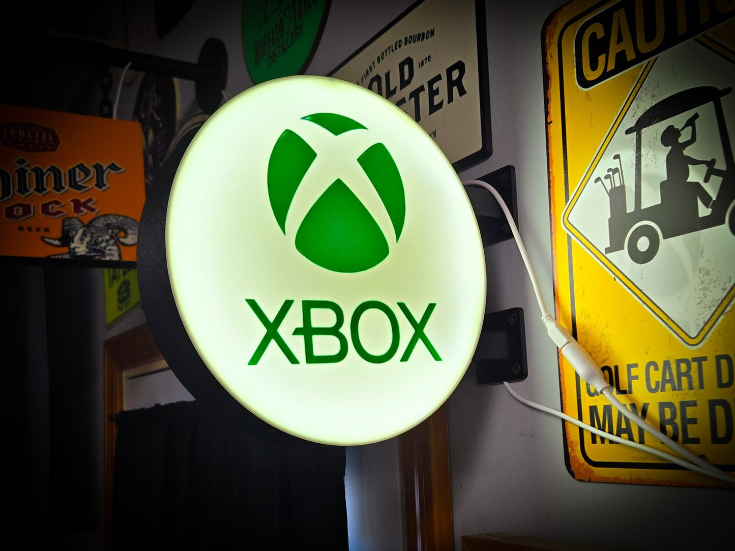 XBOX 12 Inch Light Box LED Sign 3D Printed Wall Decor Man Cave Garage