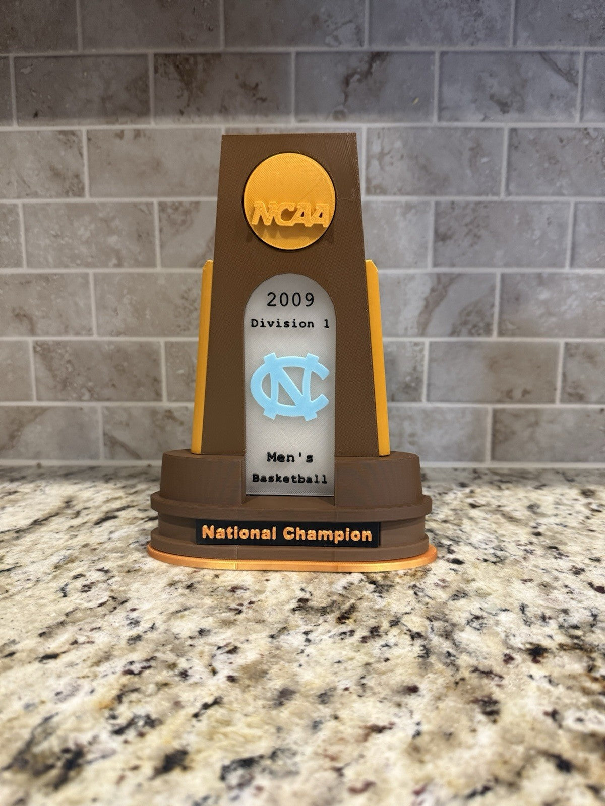 North Carolina Tar heels 2009 national champion trophy 3d printed  basketball