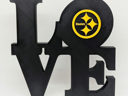 Pittsburgh Steelers Love Park Sign - LOVE Statue 3D Printed Wall Sign