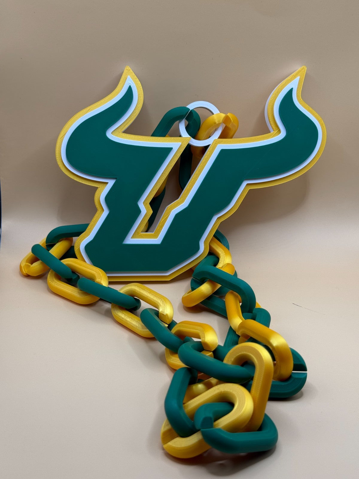 South Florida Bulls Logo Necklace Oversized Turnover Chain HandMade 3D Printed