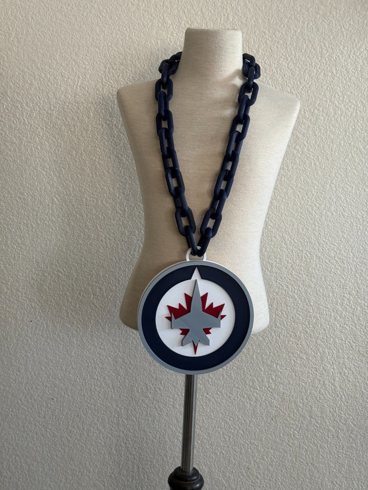 Winnipeg Jets Oversized Necklace, Fan Hype Chain "Fueled By Passion"