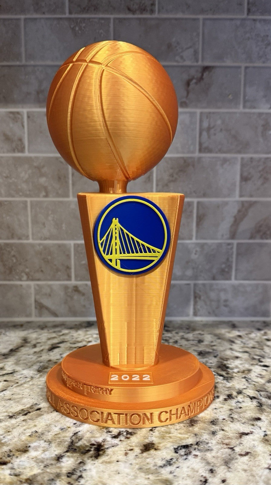 2022 Golden State Warriors NBA CHAMPION TROPHY gold Larry O'Brien 10 inches