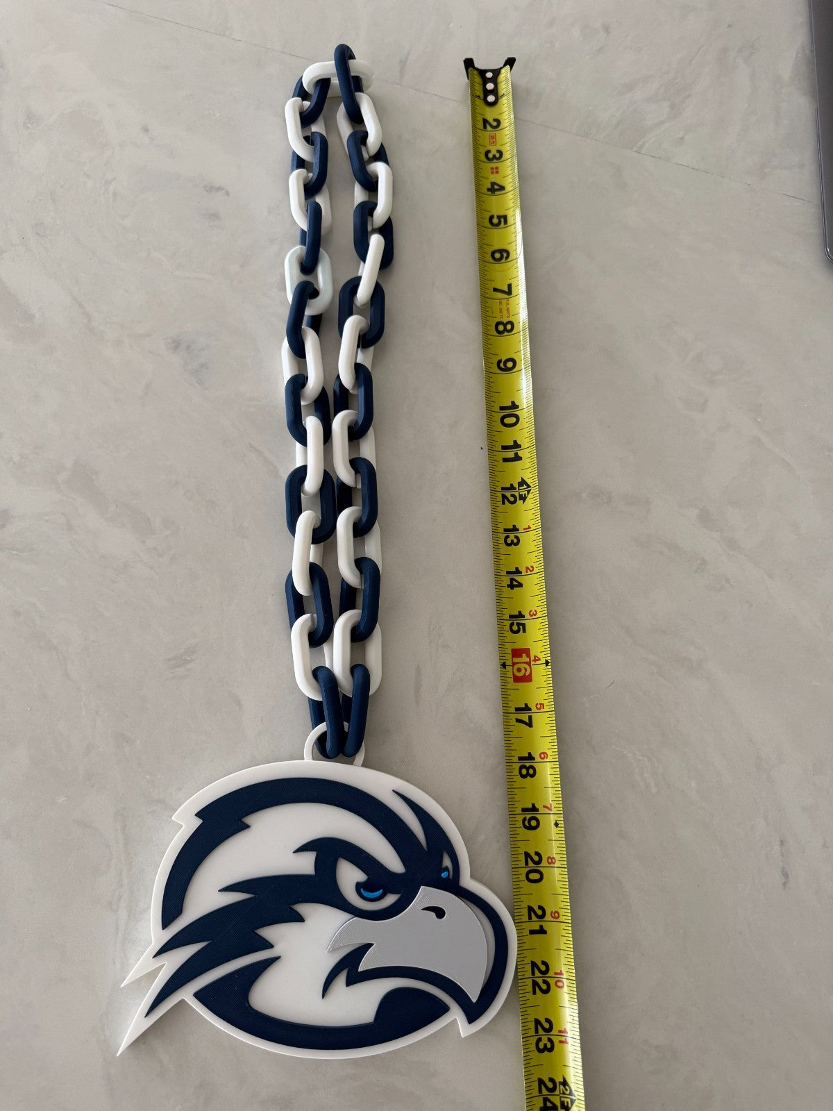 UNF Ospreys Oversized Necklace Hype Chain NCAA Fan Big Logo Blue Grey
