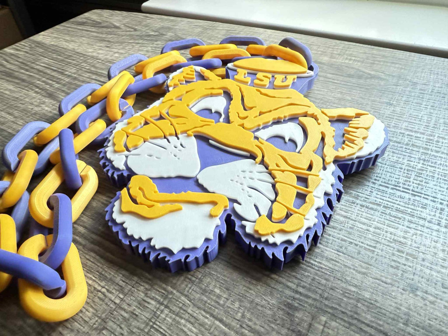 LSU Tigers Logo Oversized Necklace, Hype Chain [Made To Order]