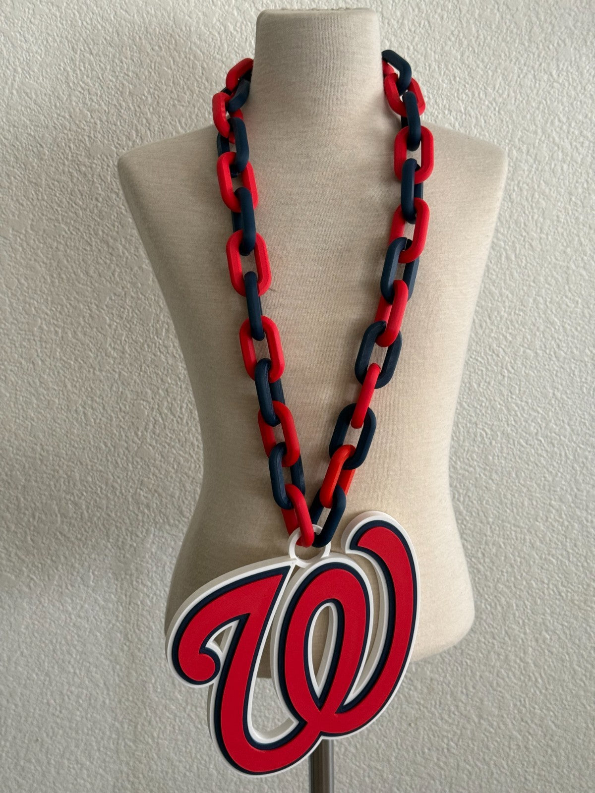 Washington Nationals Oversized Logo Necklace Turnover Chain HandMade 3D Printed
