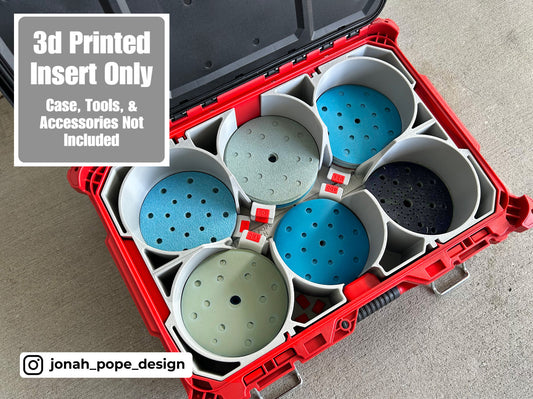 Orbital Sander 6" Disc Storage Insert for Milwaukee Packout (Insert Only)
