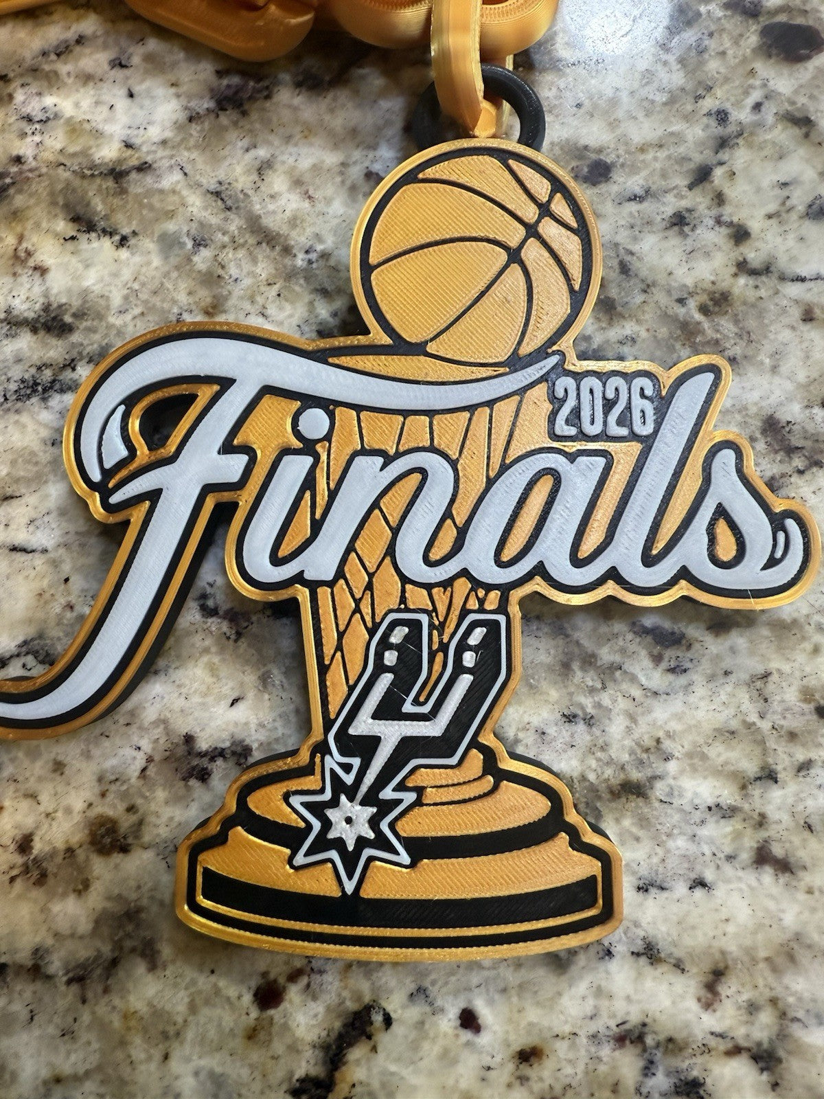 San Antonio Spurs 2026 NBA finals 3d Printed Hype Chain gold chain free shipping