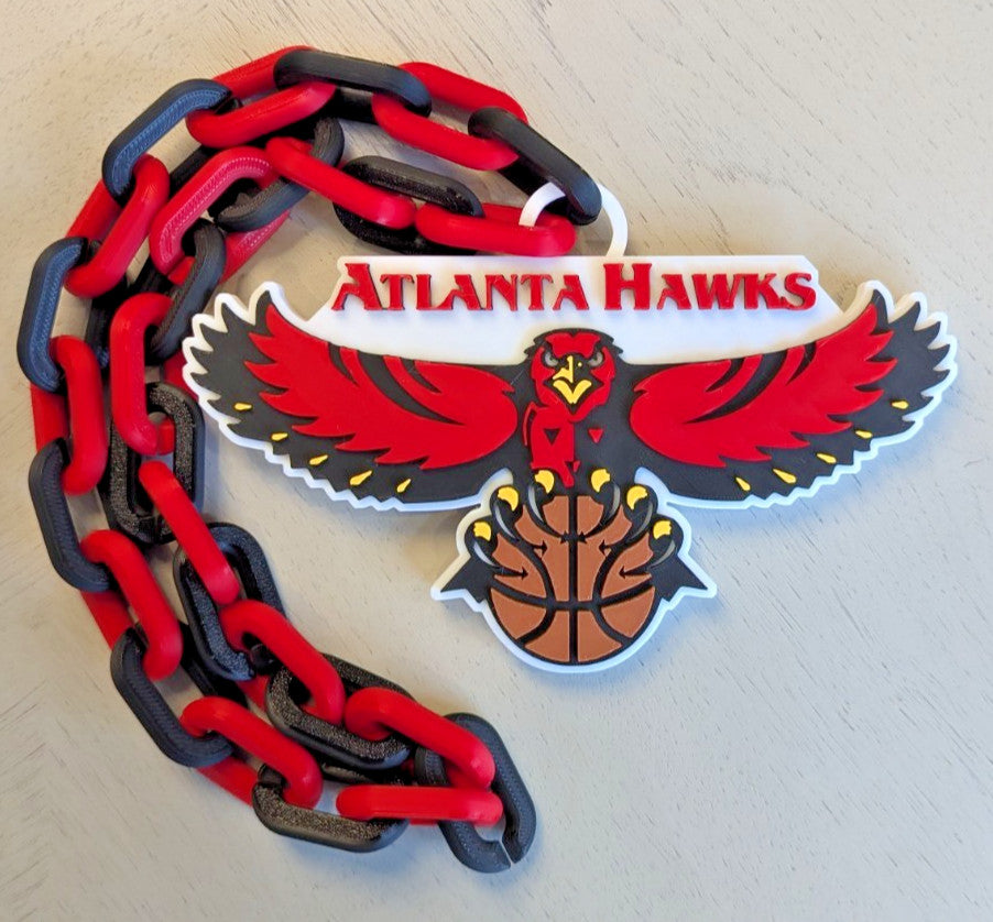 Atlanta Hawks Retro Over-Sized Necklace Logo Pendant Hype Chain