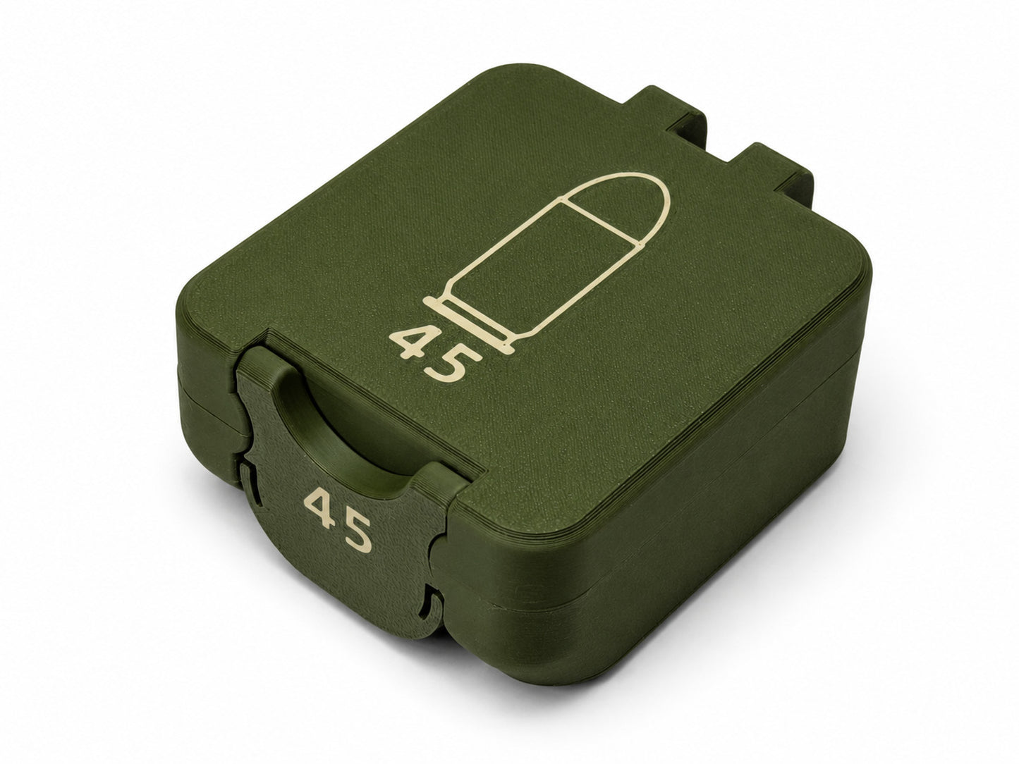 45 ACP Ammo Box – 25 Rounds - Snap Close Storage Box | Fully Customizable