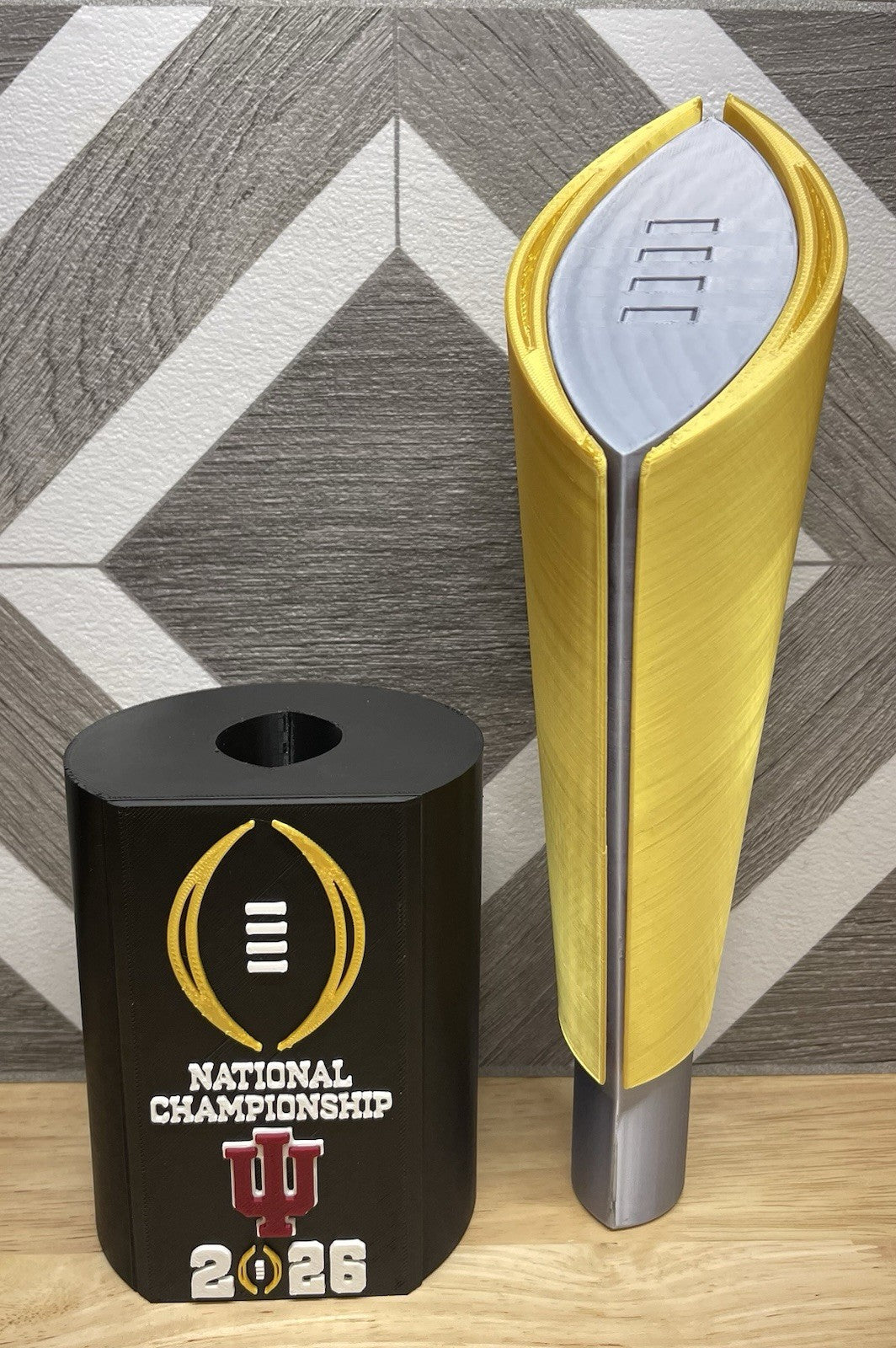 Indiana Hoosiers 2026 CFP National Championship Trophy 3-D Printed (14-in)