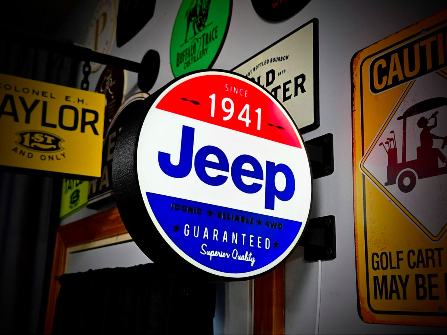 JEEP 1941 v1 12 Inch Light Box LED Sign 3D Printed Wall Decor Man Cave Garage