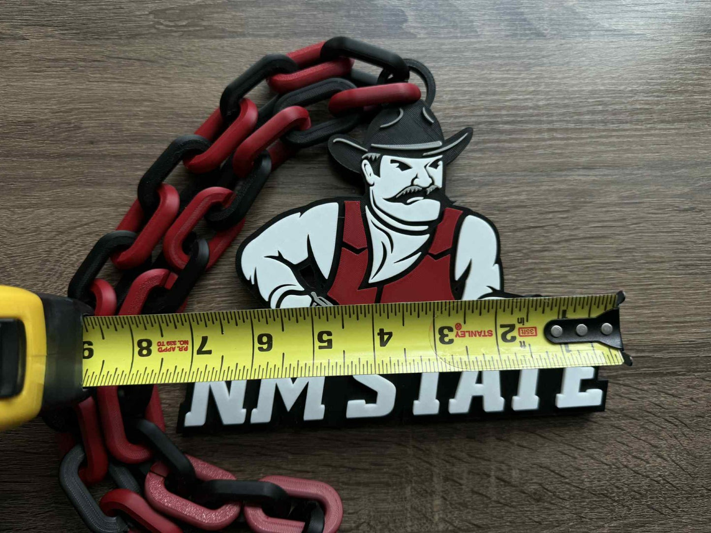New Mexico State Aggies Logo Oversized Necklace, Pendant Chain