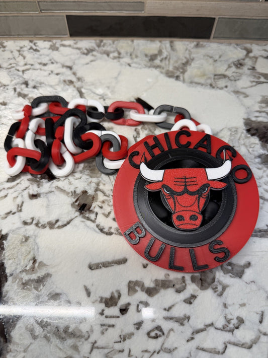 Chicago Bulls Spinner Turnover Chain | 4.75” Pendant | 36” Chain