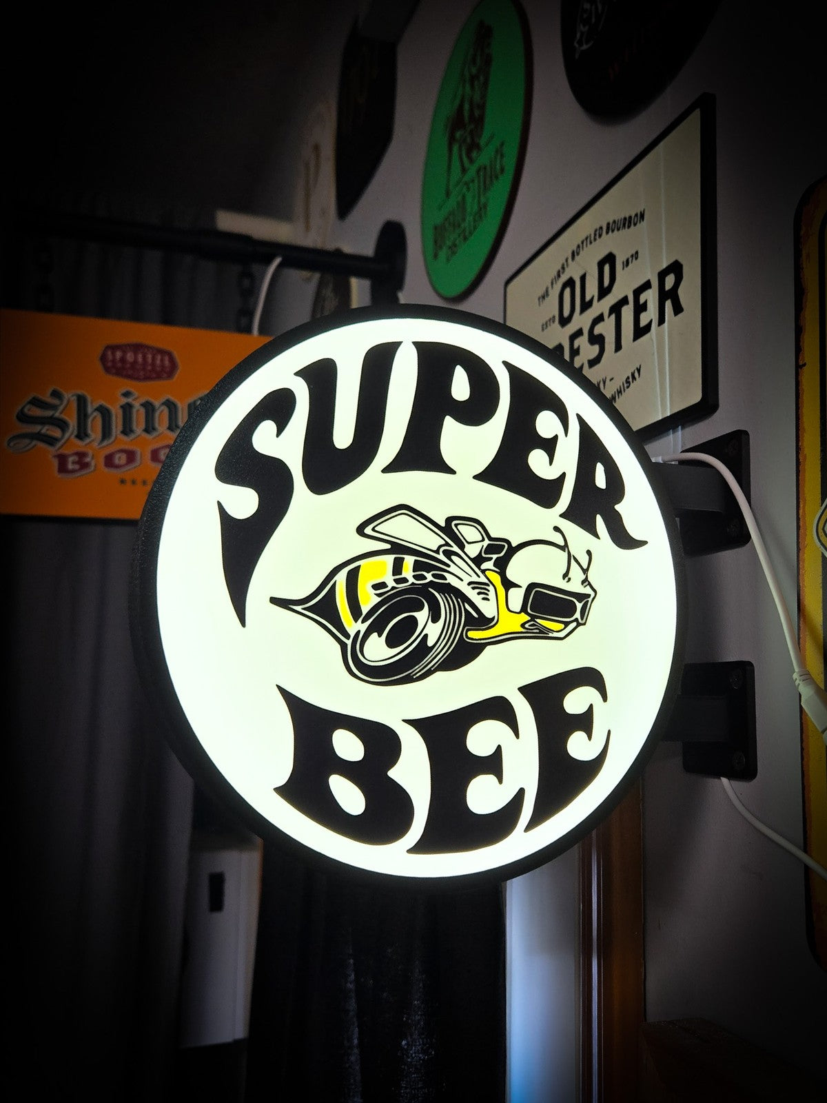 DODGE SUPER BEE 12 Inch Light Box LED Sign 3D Printed Wall Decor Man Cave Garage