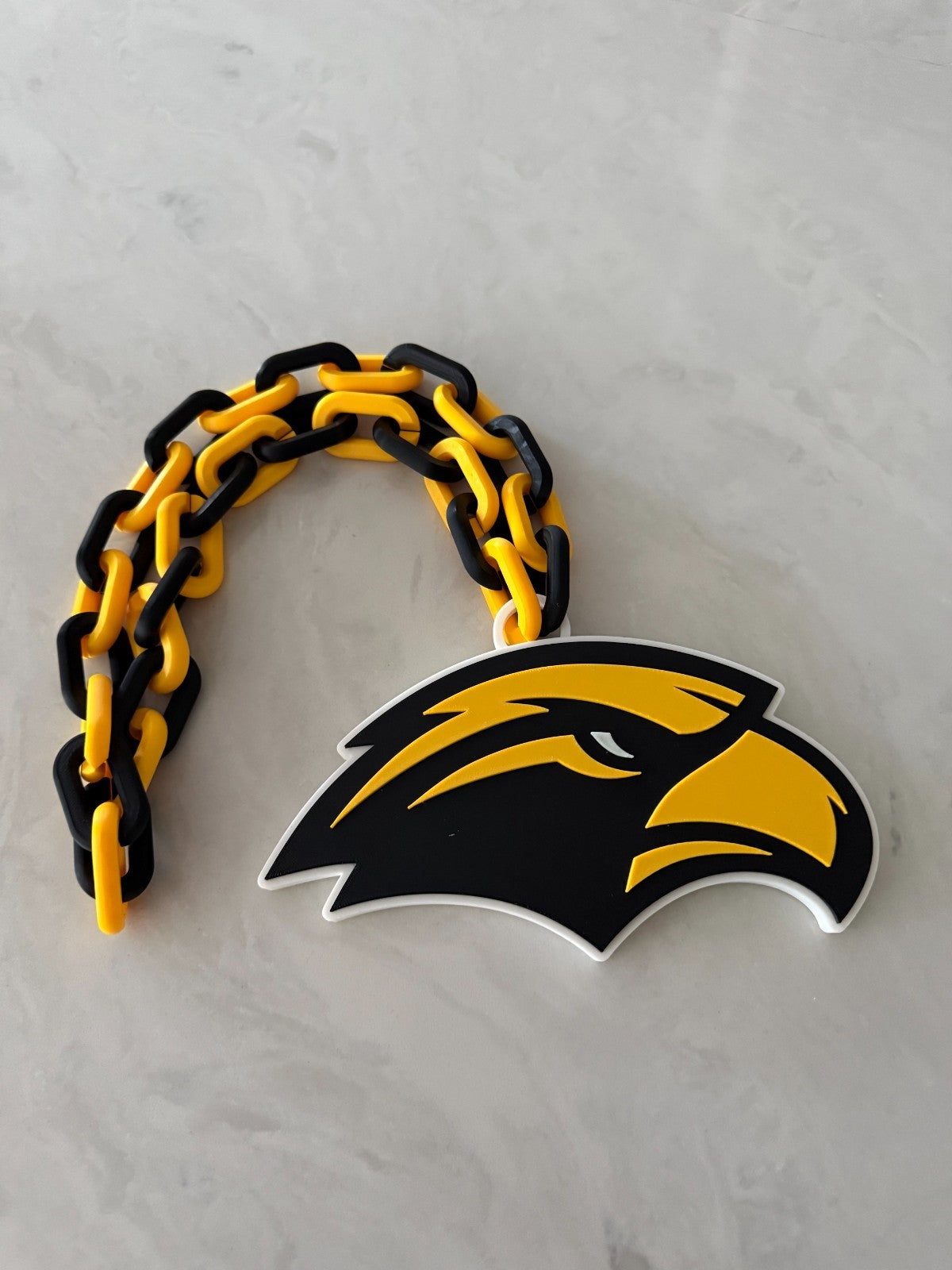 Southern Miss Golden Eagles Logo Oversized Necklace Hype Chain Handmade 3D