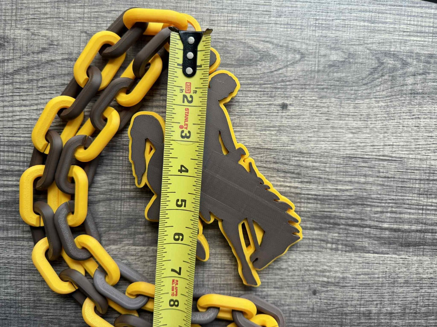 Wyoming Cowboys Logo Oversized Necklace, Pendant Chain [Made To Order]