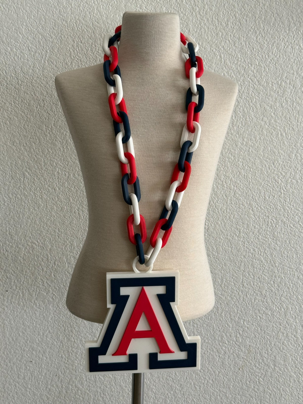 Arizona Wildcats Oversized Logo Necklace Turnover Chain HandMade 3D Printed