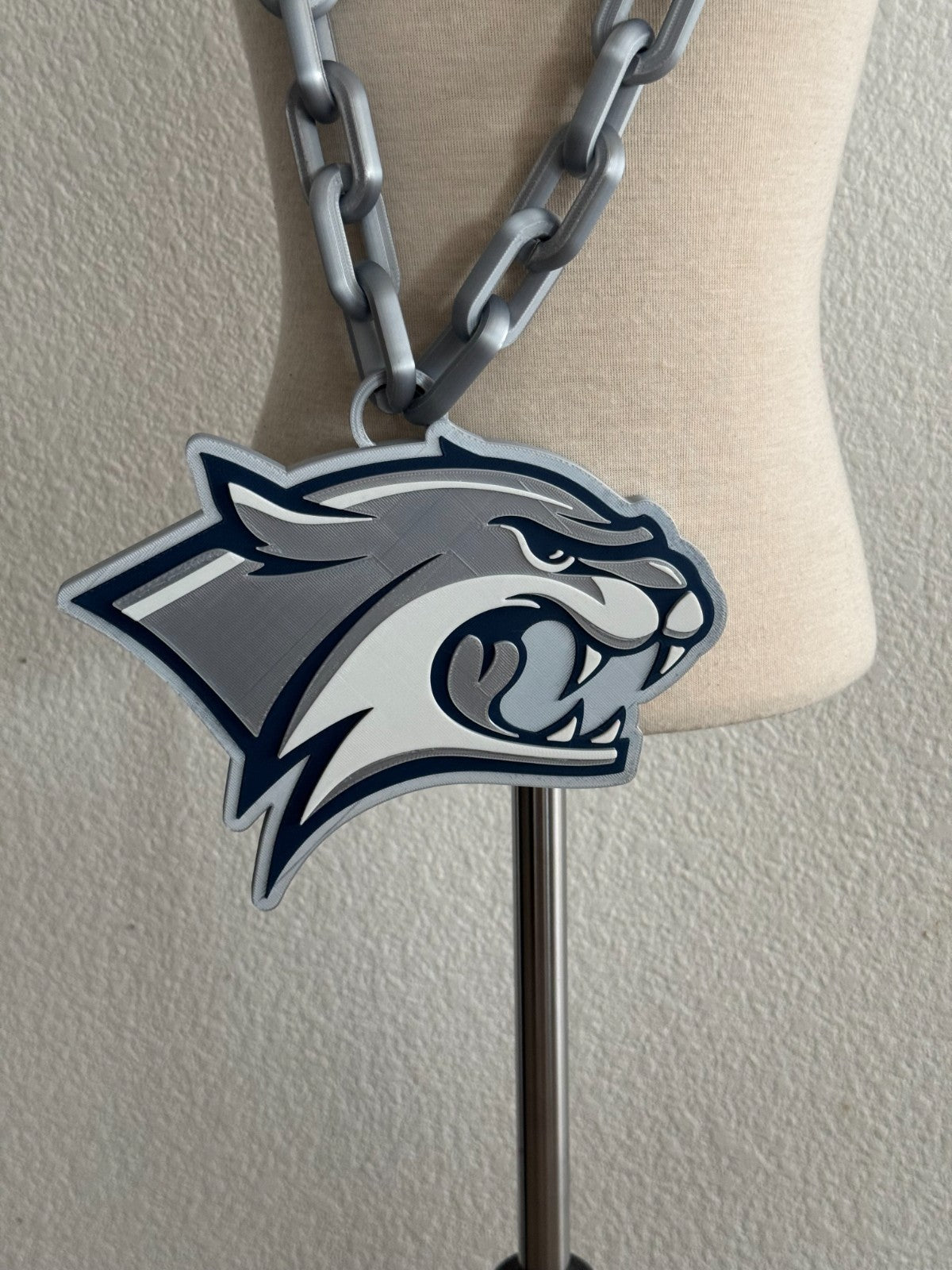 New Hampshire Wildcats Oversized Logo Necklace, Hype Chain Handmade 3D Printed