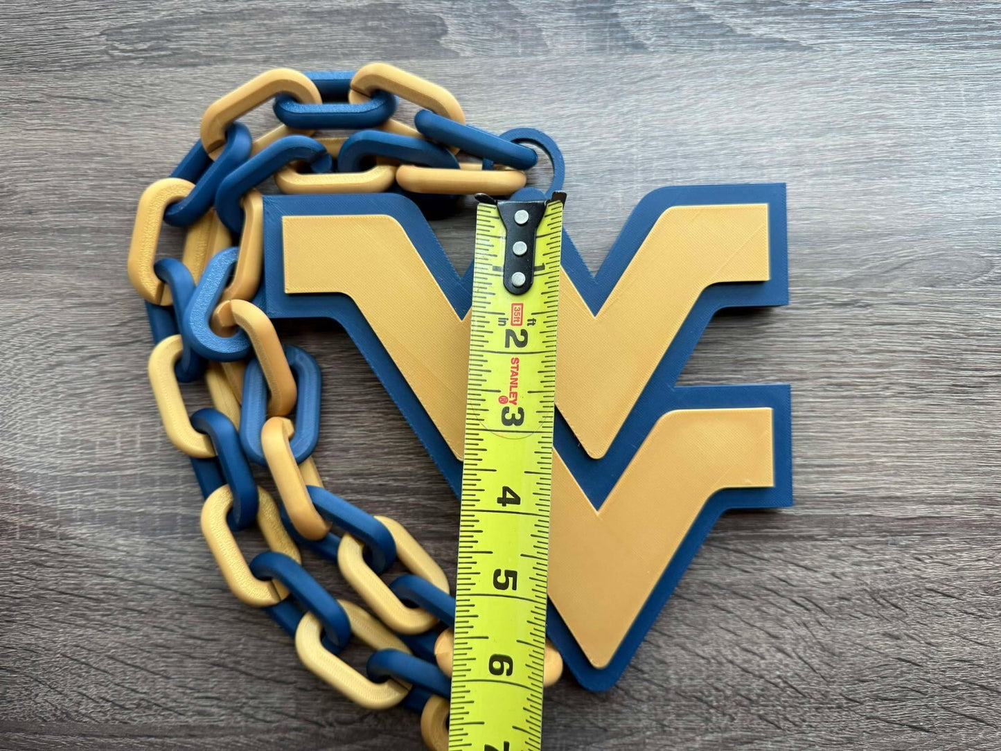 West Virginia Mountaineers Oversized Necklace, Sports Necklace [Made To Order]