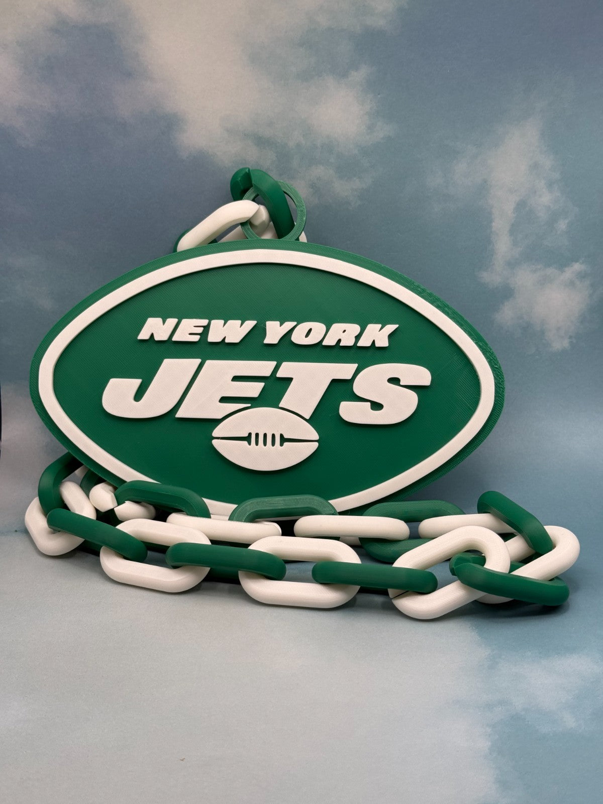 New York Jets Oversized Logo Necklace, Pendant Handmade 3D Printed