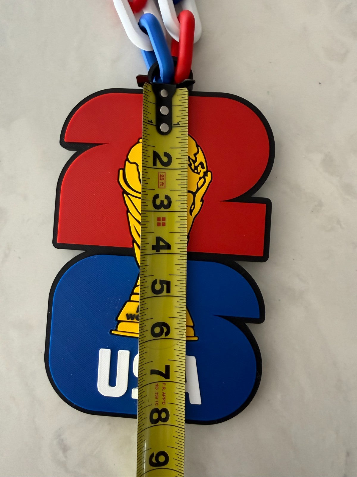 USA Soccer Fan Chain Necklace 3D Printed FIFA World Cup USMNT Big Logo Pendant