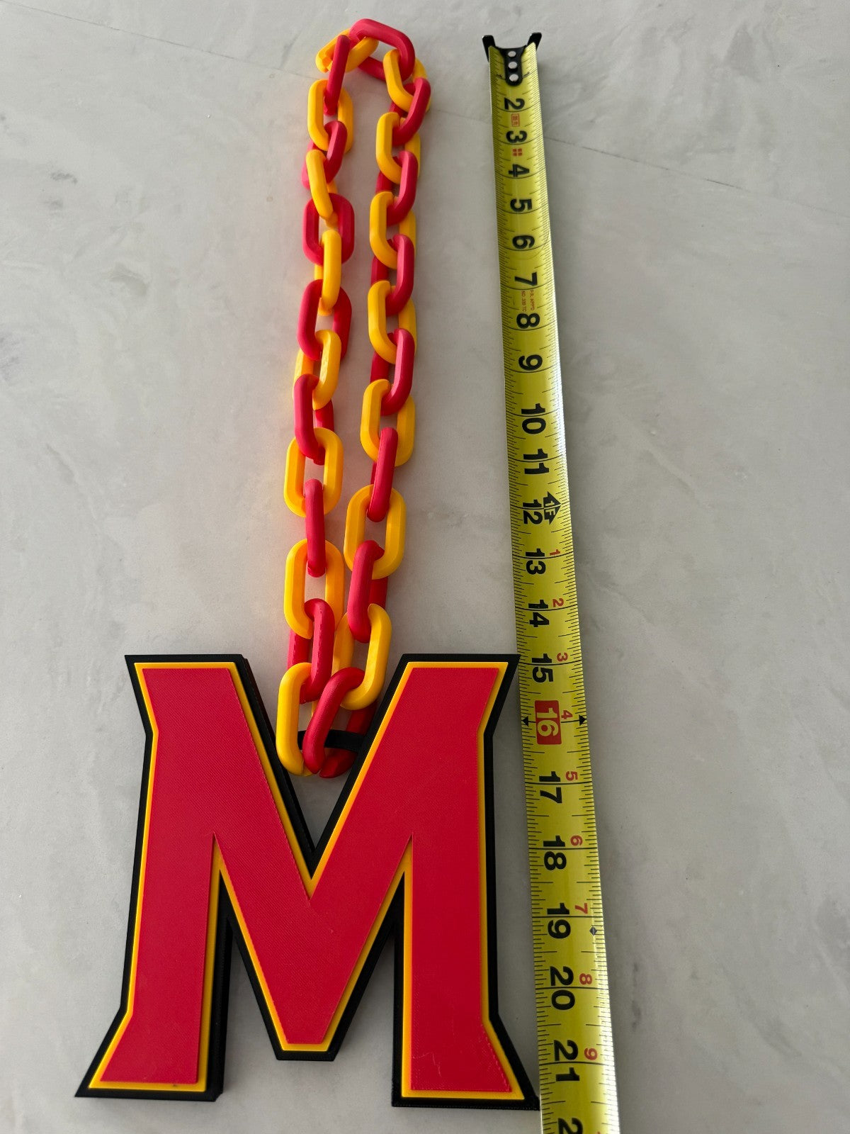 Maryland Terrapins Logo Oversized Necklace Pendant Chain Handmade 3D Printed